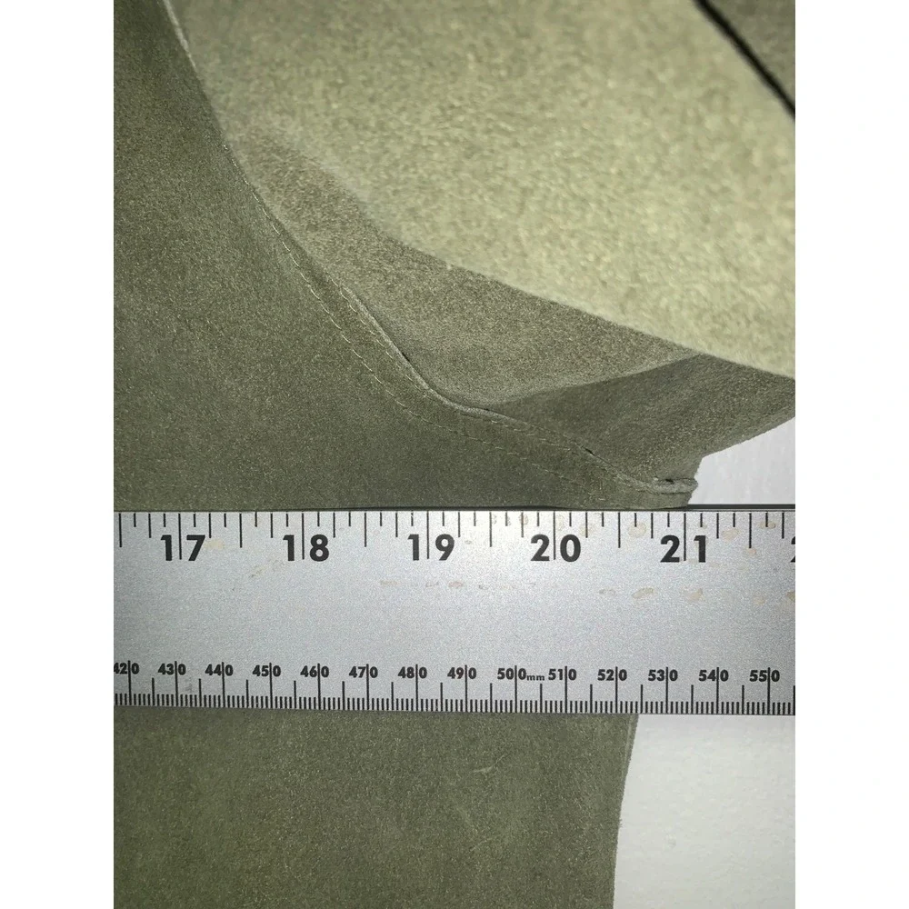 We The Free Free People Green Suede Leather MotUtility Jacket XS Brown Trimo